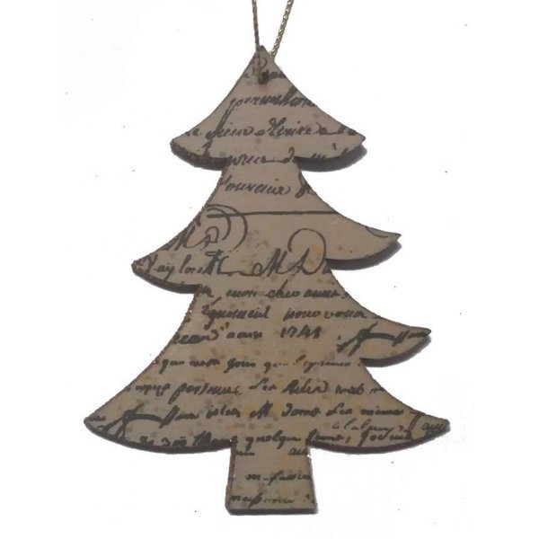 Χριστουγεννιάτικo Ξύλινο Δεντράκι, με Γράμματα (9cm)